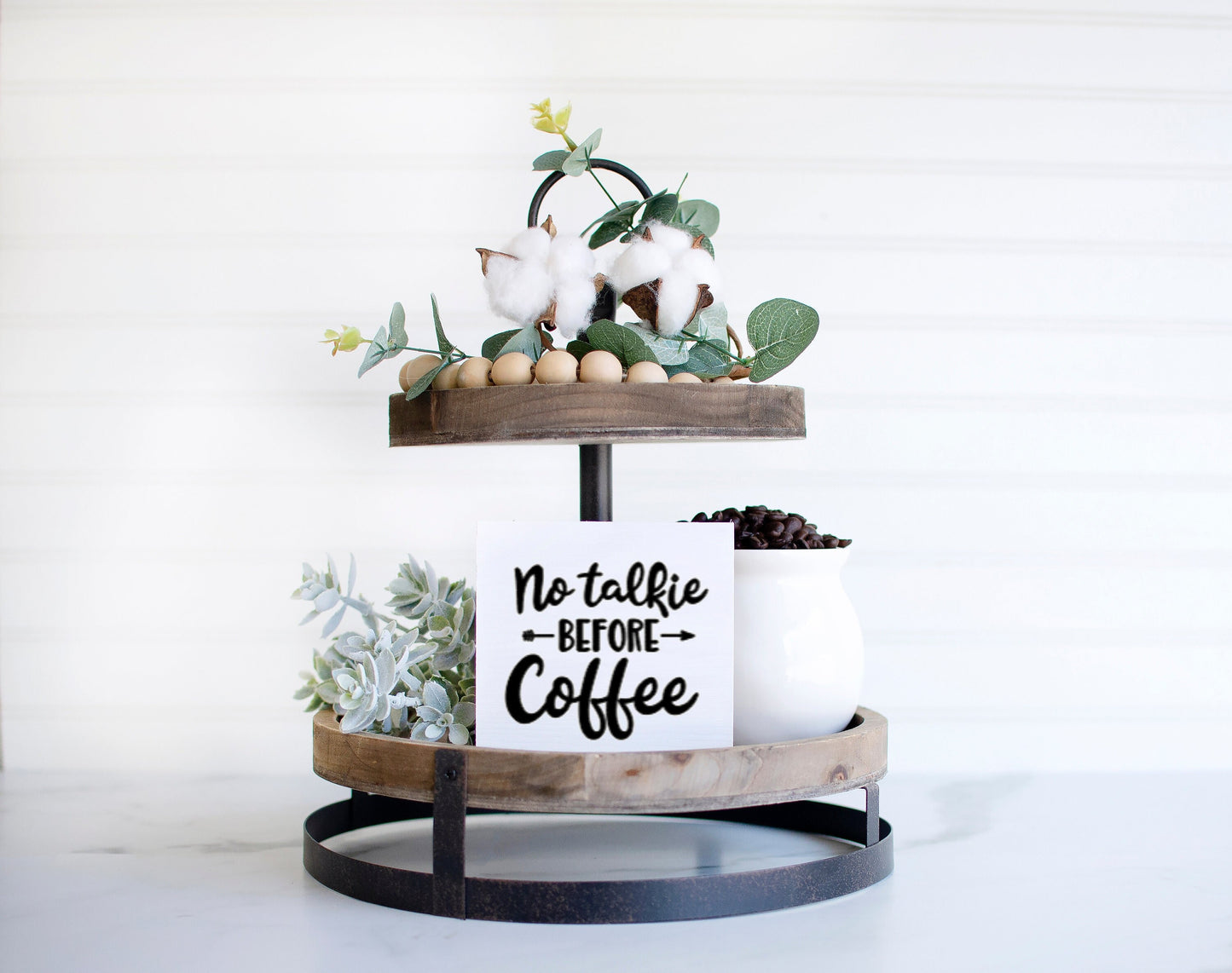 Coffee signs for kitchen, coffee signs, No talkie before coffee, tiered tray signs, mini signs that stand,coffee bar decor,coffee lover gift