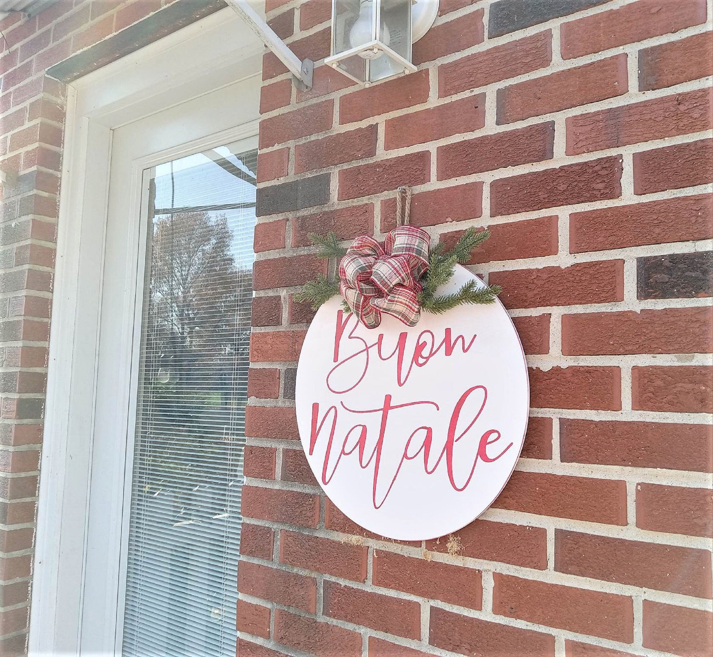 Front door decor Christmas, Front door sign Christmas, front door wreath christmas, front door hanger christmas, Buon Natale sign