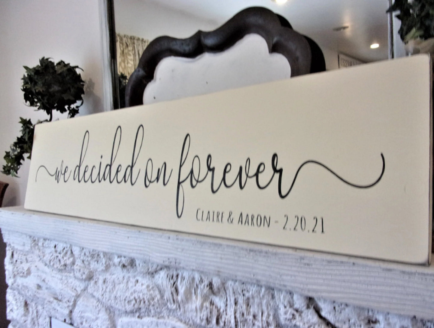 We decided on forever, wedding welcome sign, welcome sign wedding, wedding signs, engagement party decorations,bridal shower decorations