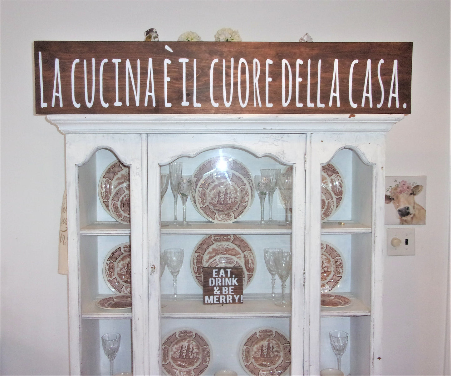 La Cucina sign, La cucina sign for kitchen, Italian wall art, Italian wall decor, Italian signs, the kitchen is the heart of the home sign