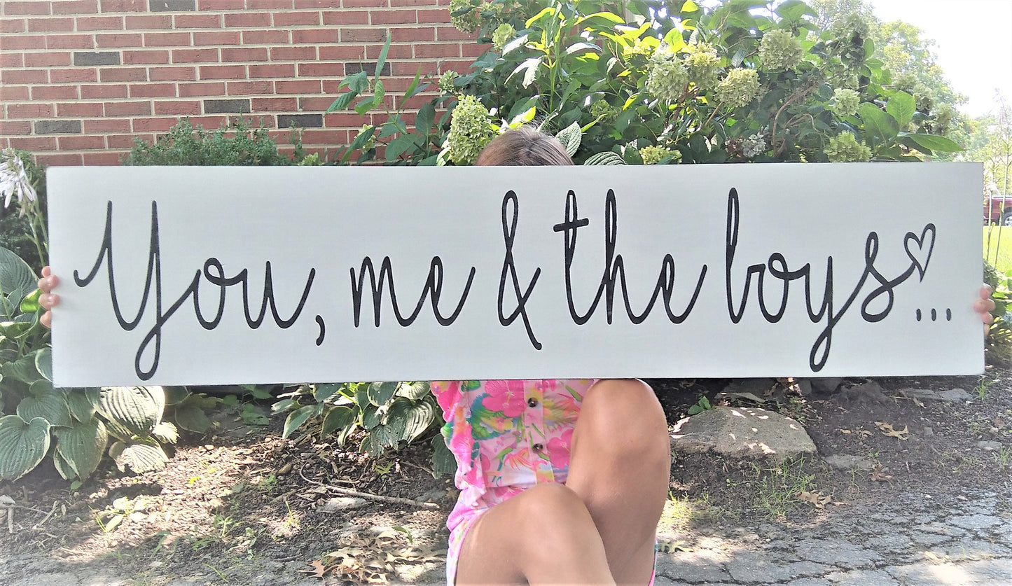 You me and the boys sign, Boy mom gift, Mom of boys gift, Mom birthday gift, Over the sofa wall decor, over the bed wall decor, boy mom