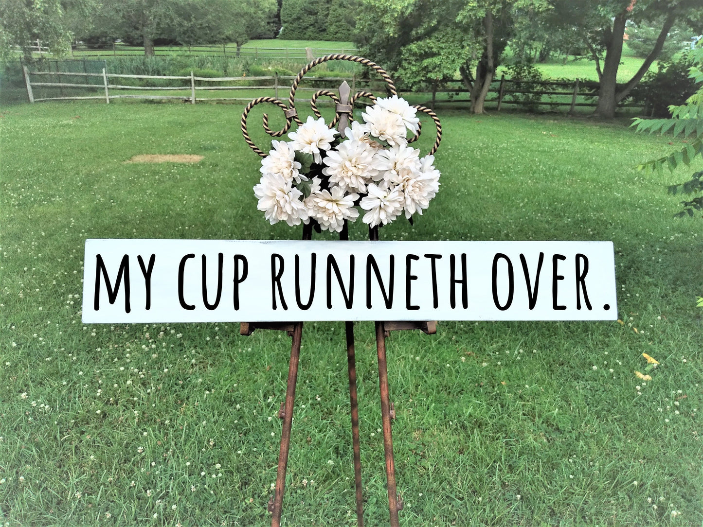My cup runneth over sign, Rae Dunn inspired,Christian gifts Christian wall art,psalm 23, my cup overflows,Christian art,Bible verse wall art