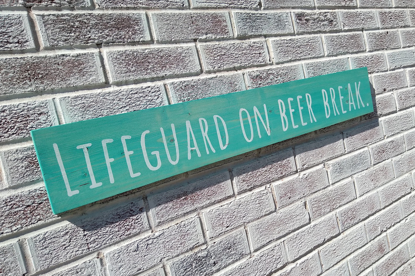 Lifeguard on beer break sign, funny pool signs, funny pool decor, funny lifeguard sign, swimming pool art, swimming pool decor