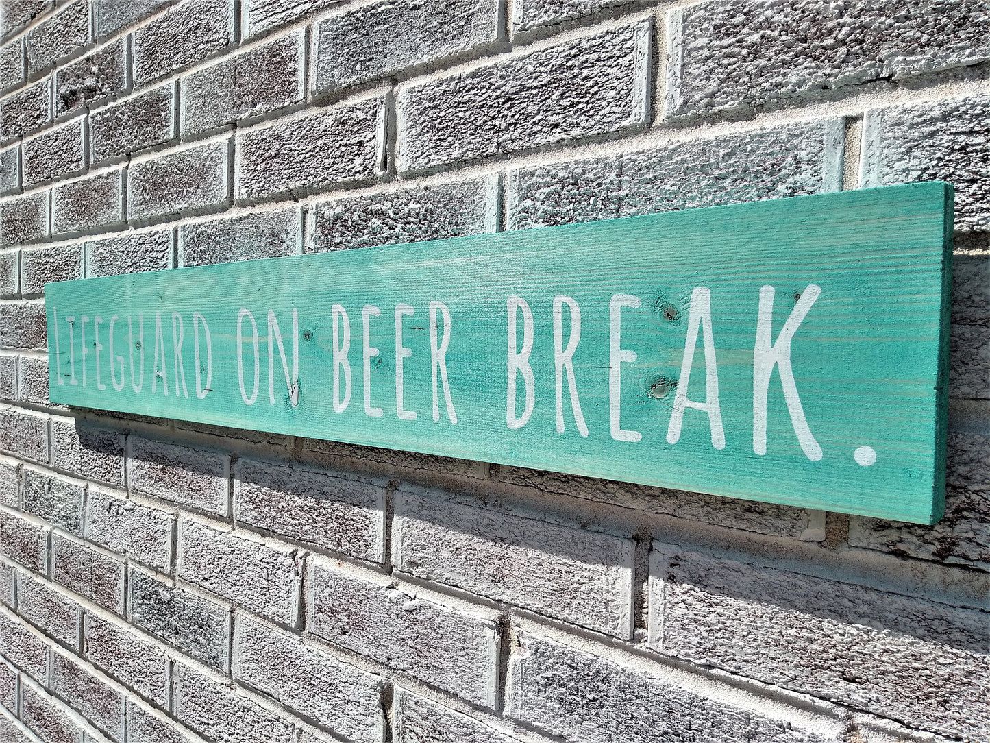 Lifeguard on beer break sign, funny pool signs, funny pool decor, funny lifeguard sign, swimming pool art, swimming pool decor
