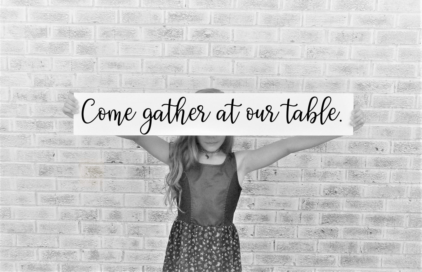 Come gather at our table sign, gather sign for kitchen, gather sign wood, gather sign for dining room,gather around the table sign,farmhouse