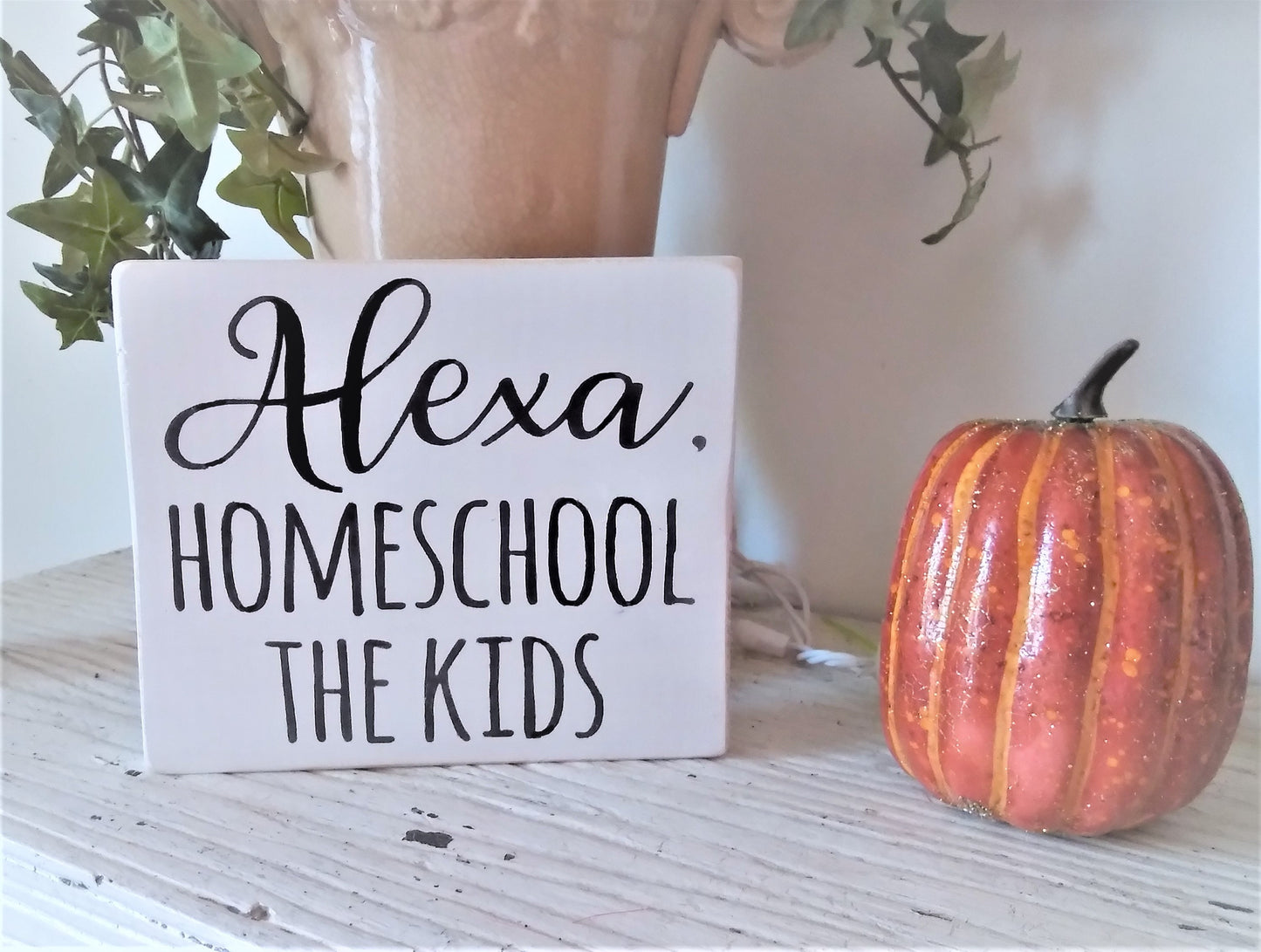 Funny Alexa signs, Alexa homeschool the kids, Homeschool mom, Homeschool decor, Homeschool sign, Homeschool momma, homeschool mom gift