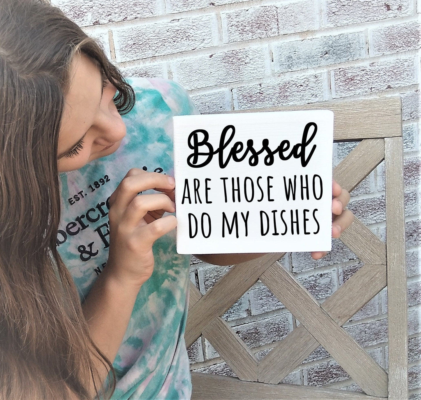 Blessed are those who do the dishes sign, funny kitchen signs, funny gifts for women, funny gifts for her, kitchen signs farmhouse, wall art