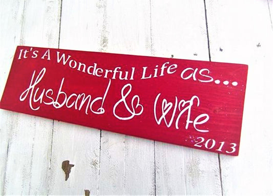 It's a Wonderful Life sign, First Christmas married, Christmas Wedding Decor, Christmas Wedding Signs, first christmas as mr and mrs,