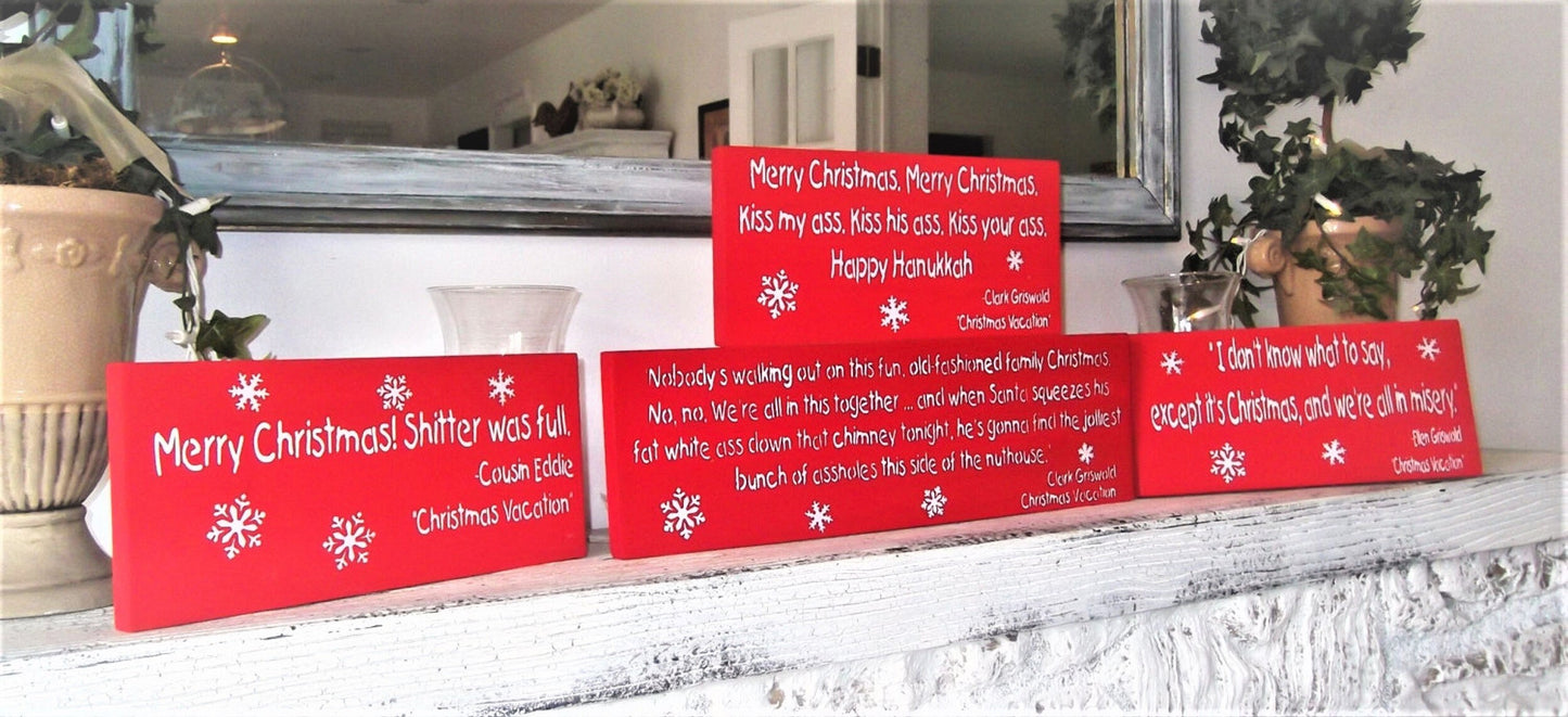 Clark Griswold, Christmas Vacation sign, jolliest bunch,Ellen Griswold, shitters full, Cousin Eddie, You serious Clark, Rant,Christmas party