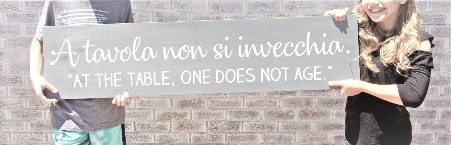 Italian gifts, Italian wall art, Italian gifts for women, Italian gifts for men, Italian wall decor, A tavola non si invecchia, Eat sgn
