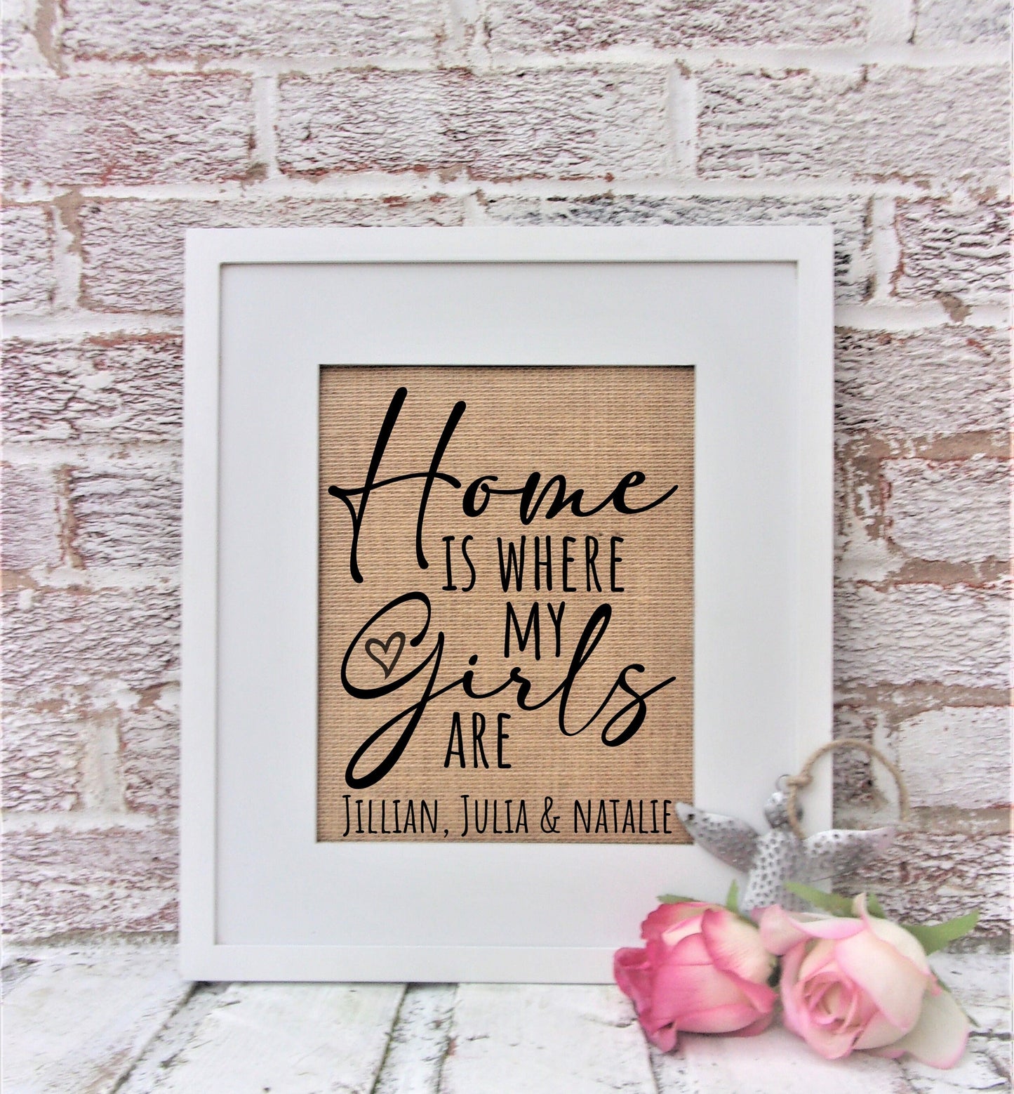 Home is where my girls are, girl mom gift, personalized, girl mom gift ideas, home is where my girls are sign, Christmas gift girl mom