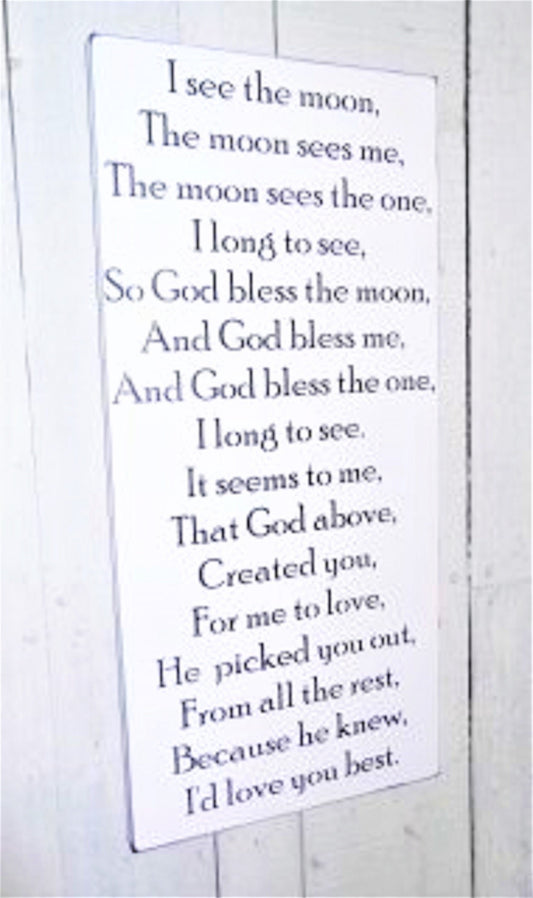 Baby Shower Gift, Baby Nursery Decor, I see the moon and the moon sees me, stars and moon nursery decor, baby boy nursery,baby nursery signs