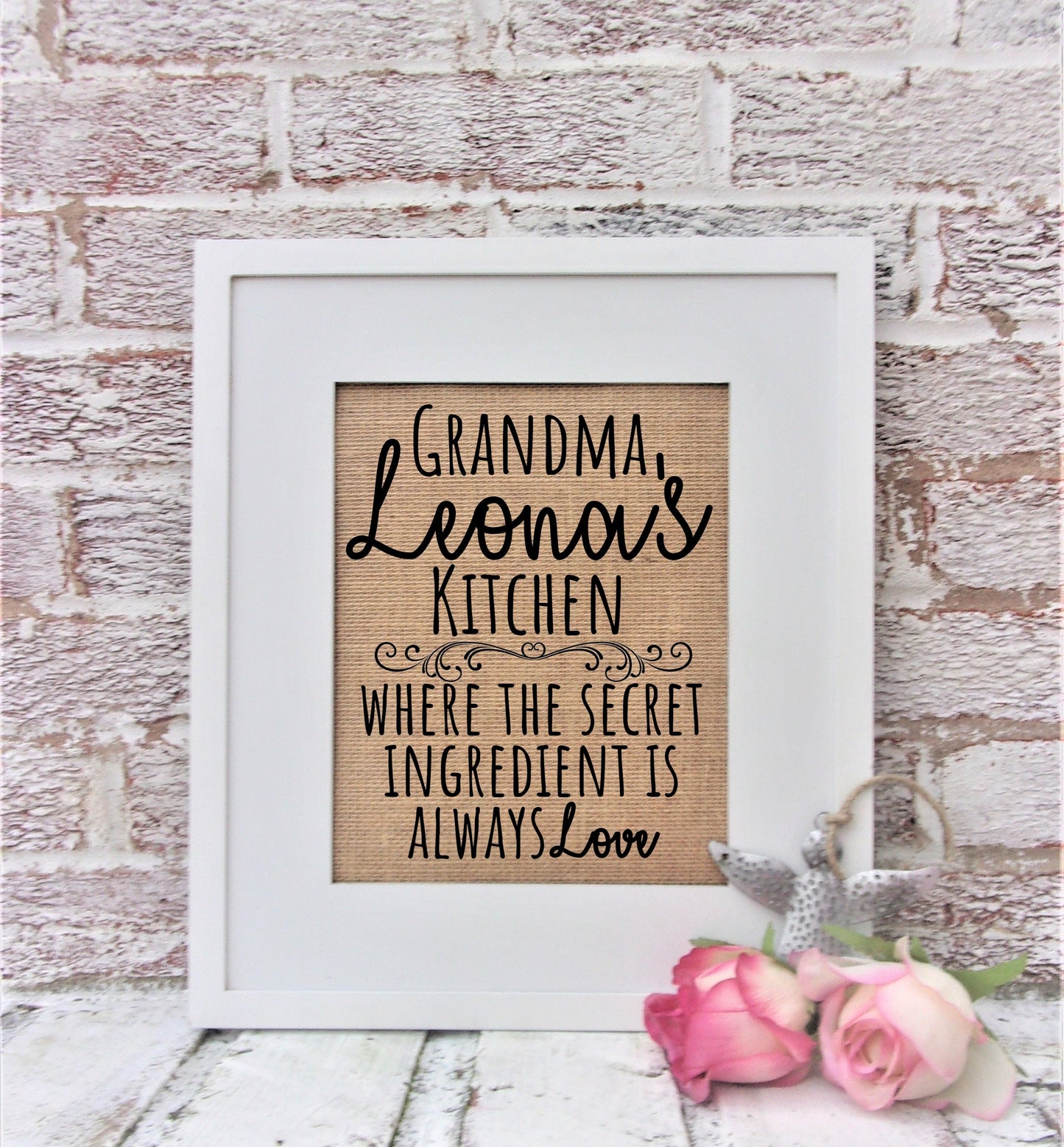 Grandmother gift personalized, Grandmas kitchen sign, personalized Christmas gifts, for grandma, from grandkids, secret ingredient is love