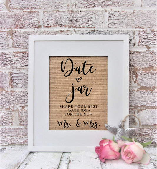 Date Jar Sign, Date Ideas, Wedding Reception Decor, Farmhouse Wedding Signs, Barn Wedding Signs, Bridal Shower Decorations, Rustic Wedding