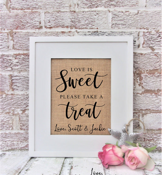 Love is Sweet sign, Candy Bar sign wedding, Candy Buffet sign, Cupcake wedding sign, cookies wedding favor, wedding reception decorations