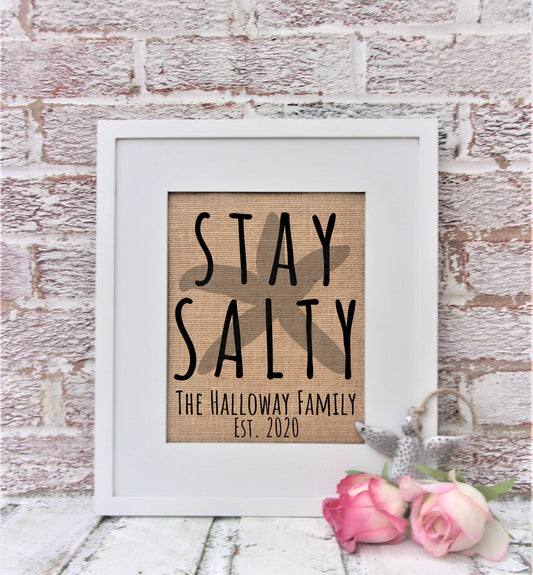 Stay Salty sign personalized, Beach House decor, Beach signs, Beachy decor, new beach house gift, beach home decor, beach welcome sign