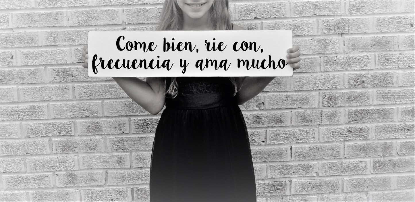 Eat Well Laugh Often Love Much, Spanish gifts for Mom, Mexican kitchen decor, Spanish gift for women, Spanish Kitchen signs, mexican gifts
