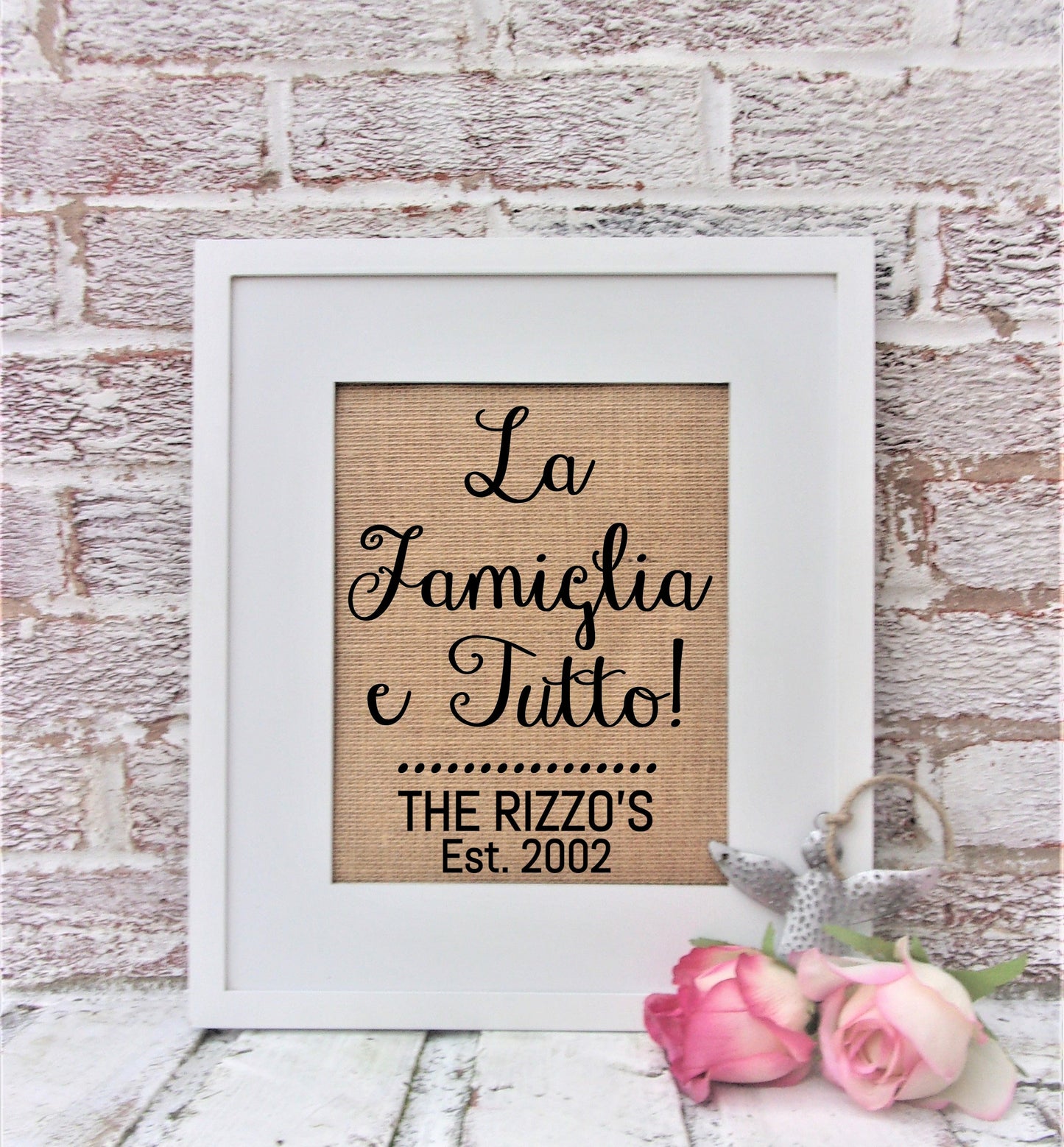 Italian family name sign, Italian gifts personalized, La Famiglia e Tutto sign, Italian Mom gift, Mother's Day gift, Est date sign, Tuscan