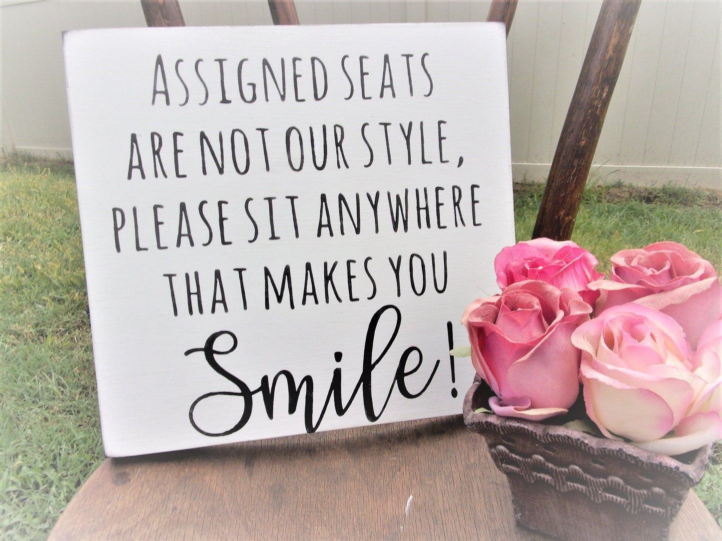 Assigned seats are not our style sign, wedding seating sign, assigned seat sign, sit anywhere wedding sign, wedding reception decor