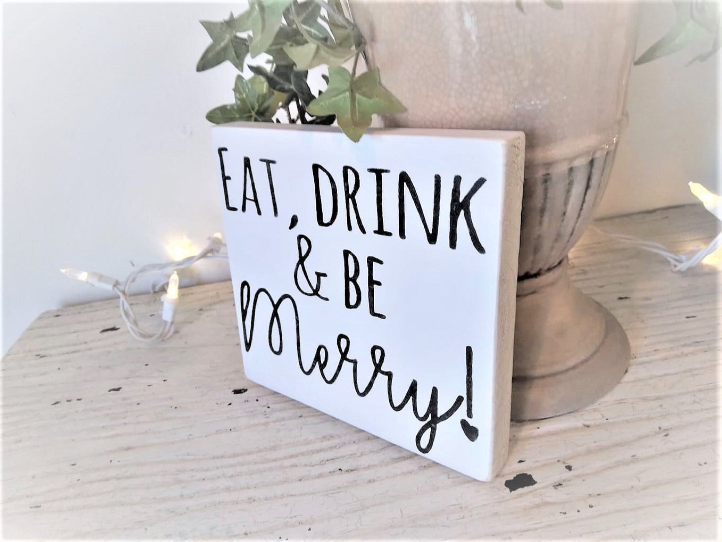 Eat drink and be merry sign, Eat sign for kitchen, tiered tray mini signs, for kitchen, rustic kitchen signs, rustic kitchen decor, party