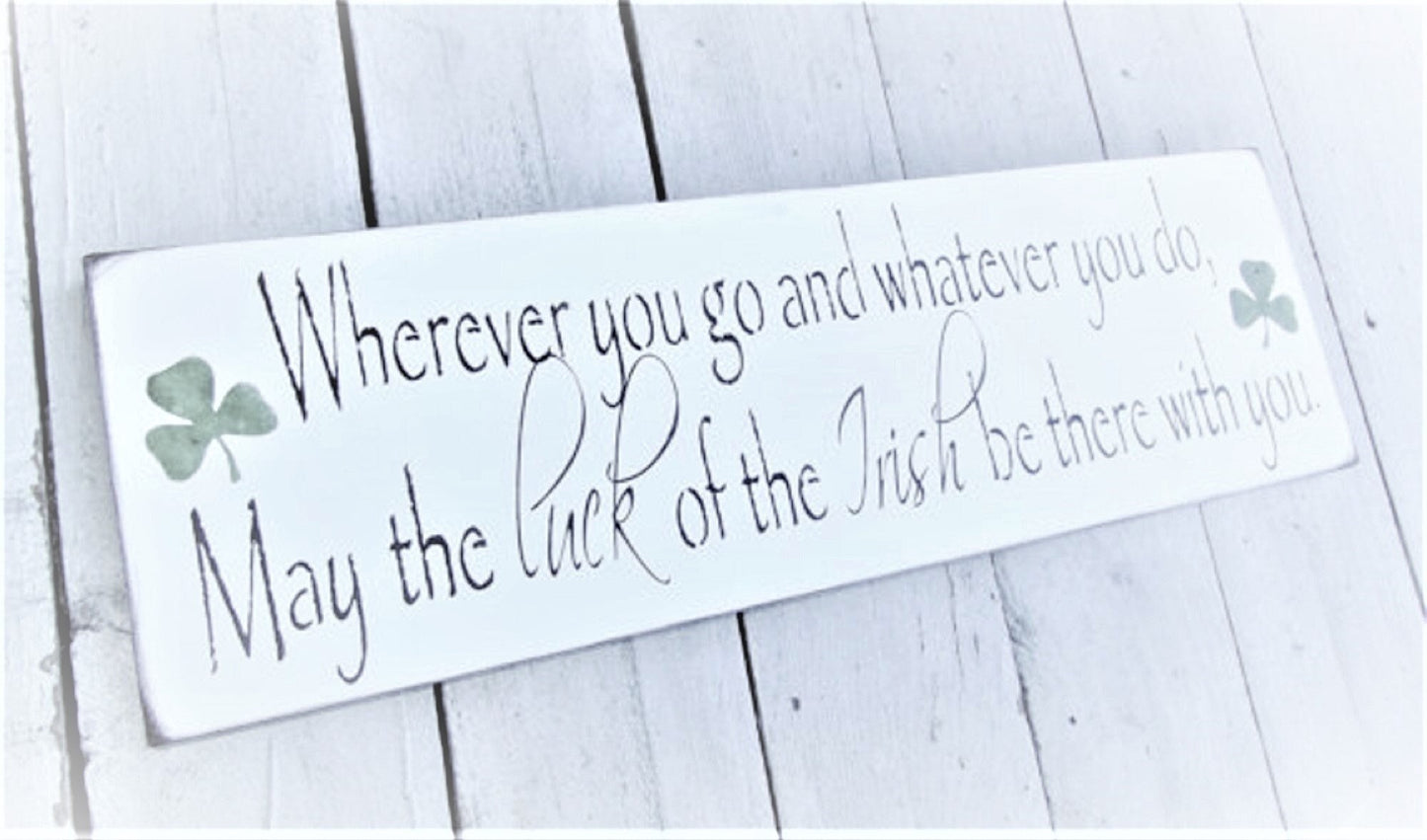 Luck of the Irish sign, St Patricks Day decor, Irish Blessing, Irish gifts, Irish decor, Irish blessing sign, Irish art, St pattys day decor