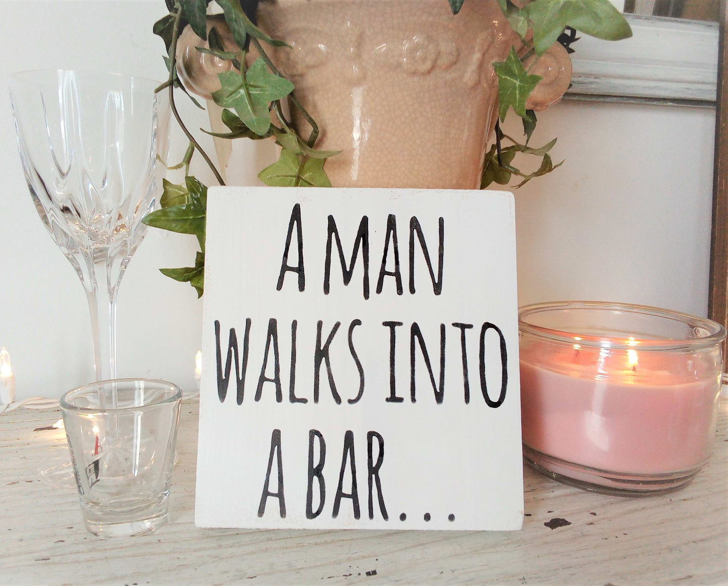 Funny bar signs, bar sign for home bar, a man walks into a bar sign, bartender gifts, joke gifts, bar decor signs, for party,,dad gifts