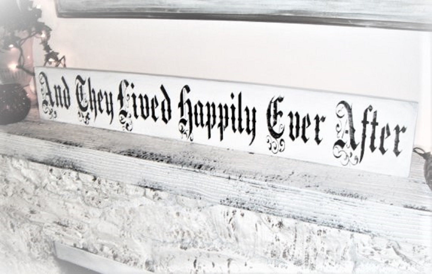 Victorian wedding, And they lived happily ever after sign, Victorian wedding decor, shabby chic wedding decor, gothic wedding decor