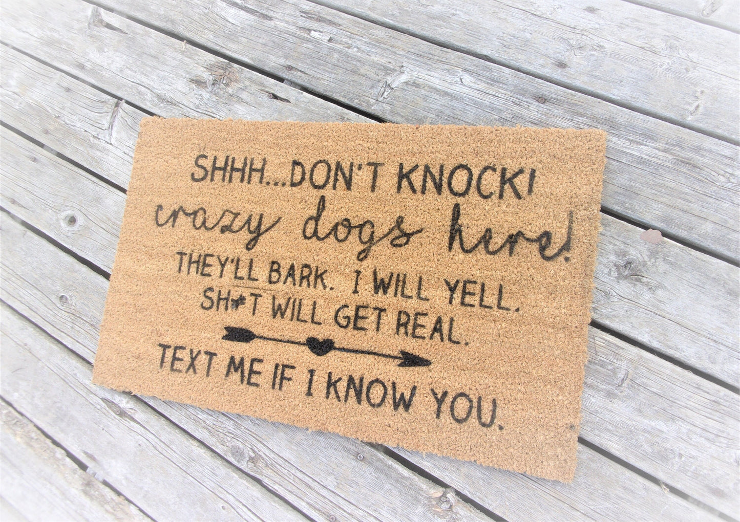 Do not knock crazy dogs, door mat dogs, do not knock sign crazy dogs, crazy dogs sign, funny dog lover gift, do not knock sign, dogs doormat