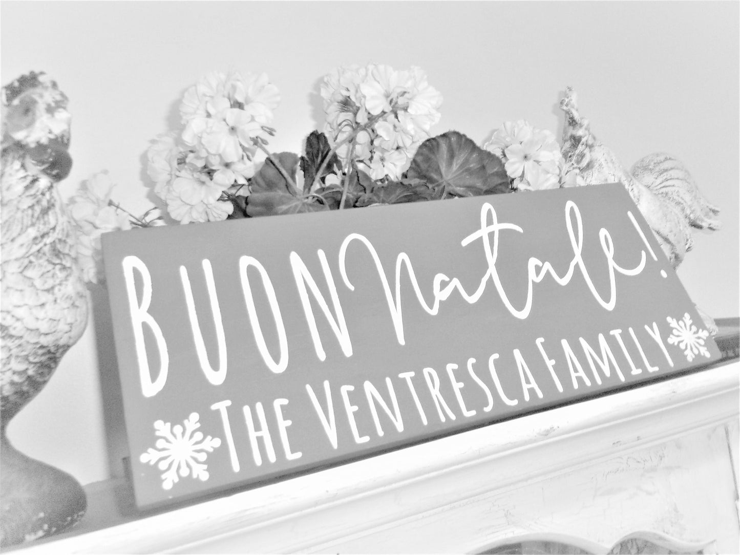 Merry Christmas sign, Buon Natale sign, Personalized family gift, Italian Merry Christmas sign, Christmas family name sign, Italian gifts