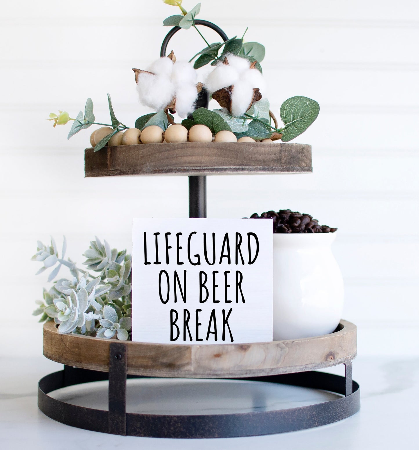 Lifeguard on beer break sign, funny pool signs, funny pool decor, funny lifeguard sign, swimming pool art, swimming pool decor
