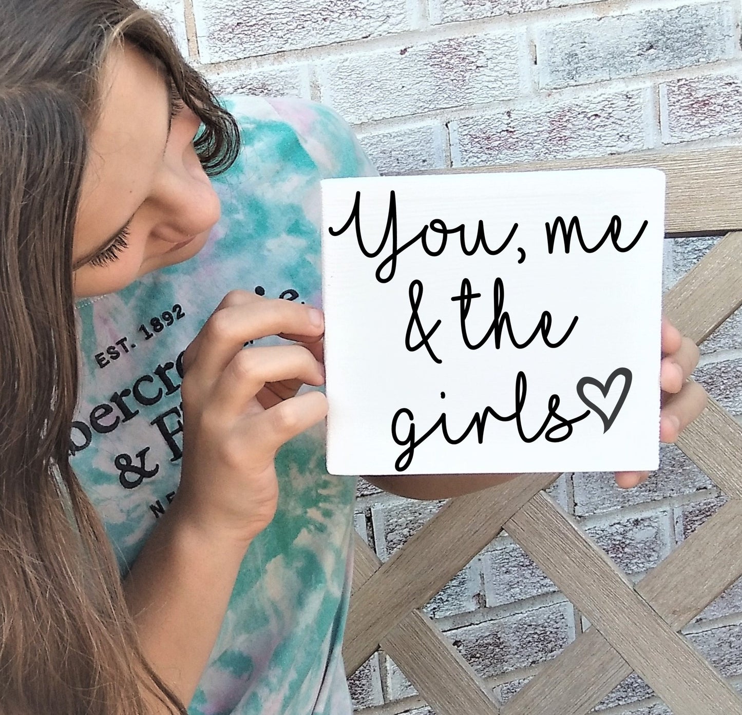 You me and the girls sign, girl mom gift, Mother's Day gift from daughters, Over the bed signs, Over the couch signs, Over the sofa art