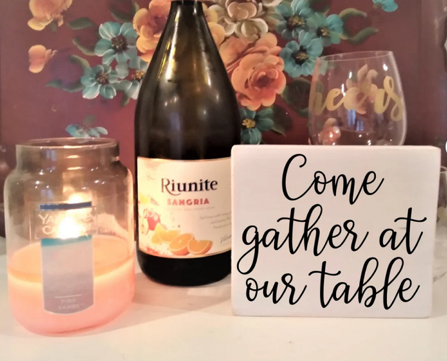 Come gather at our table sign, gather sign for kitchen, gather sign wood, gather sign for dining room,gather around the table sign,farmhouse
