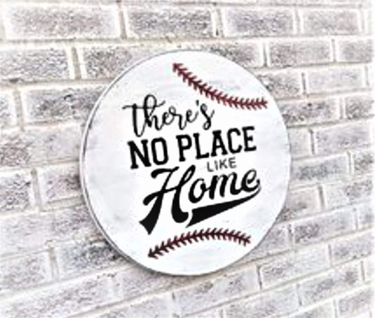 Front door sign baseball, front door decor baseball, baseball decor for nursery, sports nursery, There's no place like home baseball sign