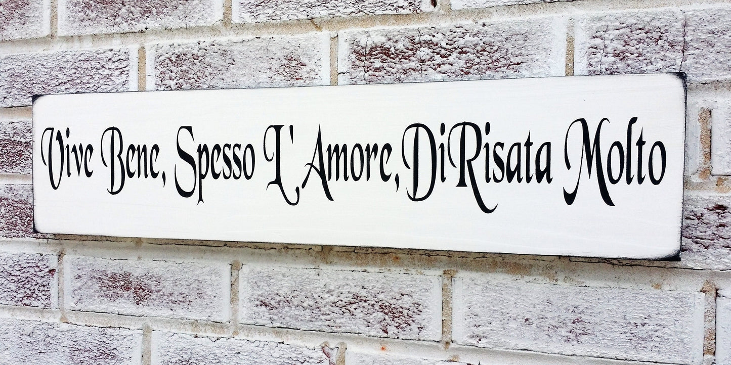 Live Well, Laugh Often, Love Much, Italian wall art, Italian signs, Italian wall decor, Italian gifts, Italian art, Tuscan decor, New York