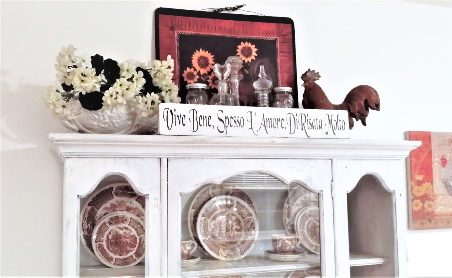 Italian wall decor, Italian gifts, Live Well, Laugh Often, Love Much, Italian wall art, Italian signs, Italian art, Tuscan decor