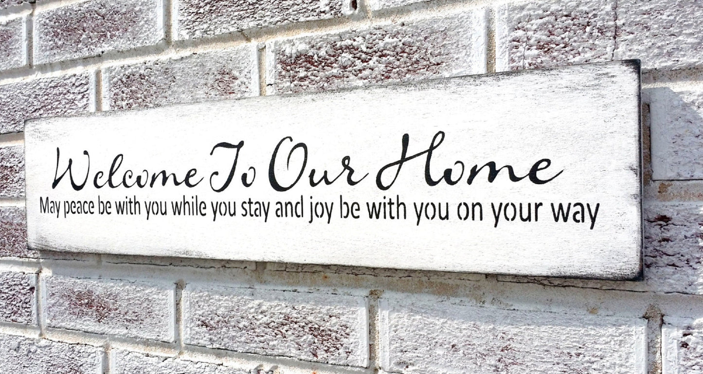 Welcome to our home sign, housewarming party decorations, housewarming party welcome sign, housewarming party decor, peace be with you