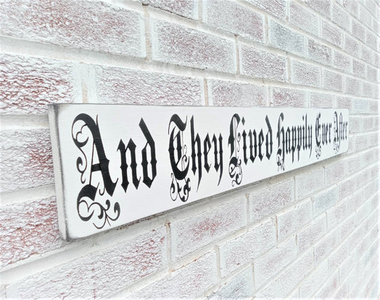 Victorian wedding, And they lived happily ever after sign, Victorian wedding decor, shabby chic wedding decor, gothic wedding decor