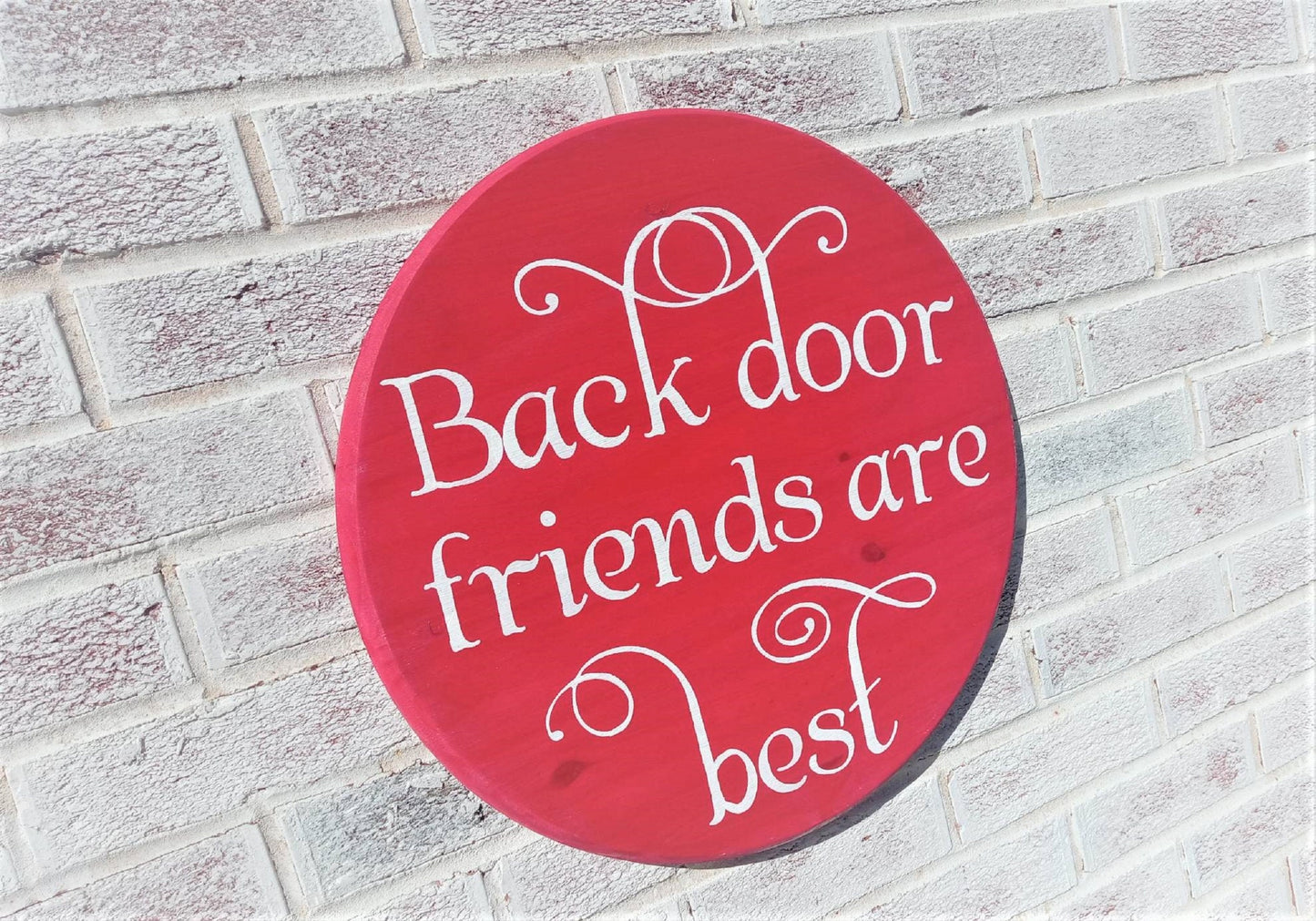 Back door sign, Back door guests are best, back door guest sign, back door decor, round welcome sign, round door signs, farmhouse signs