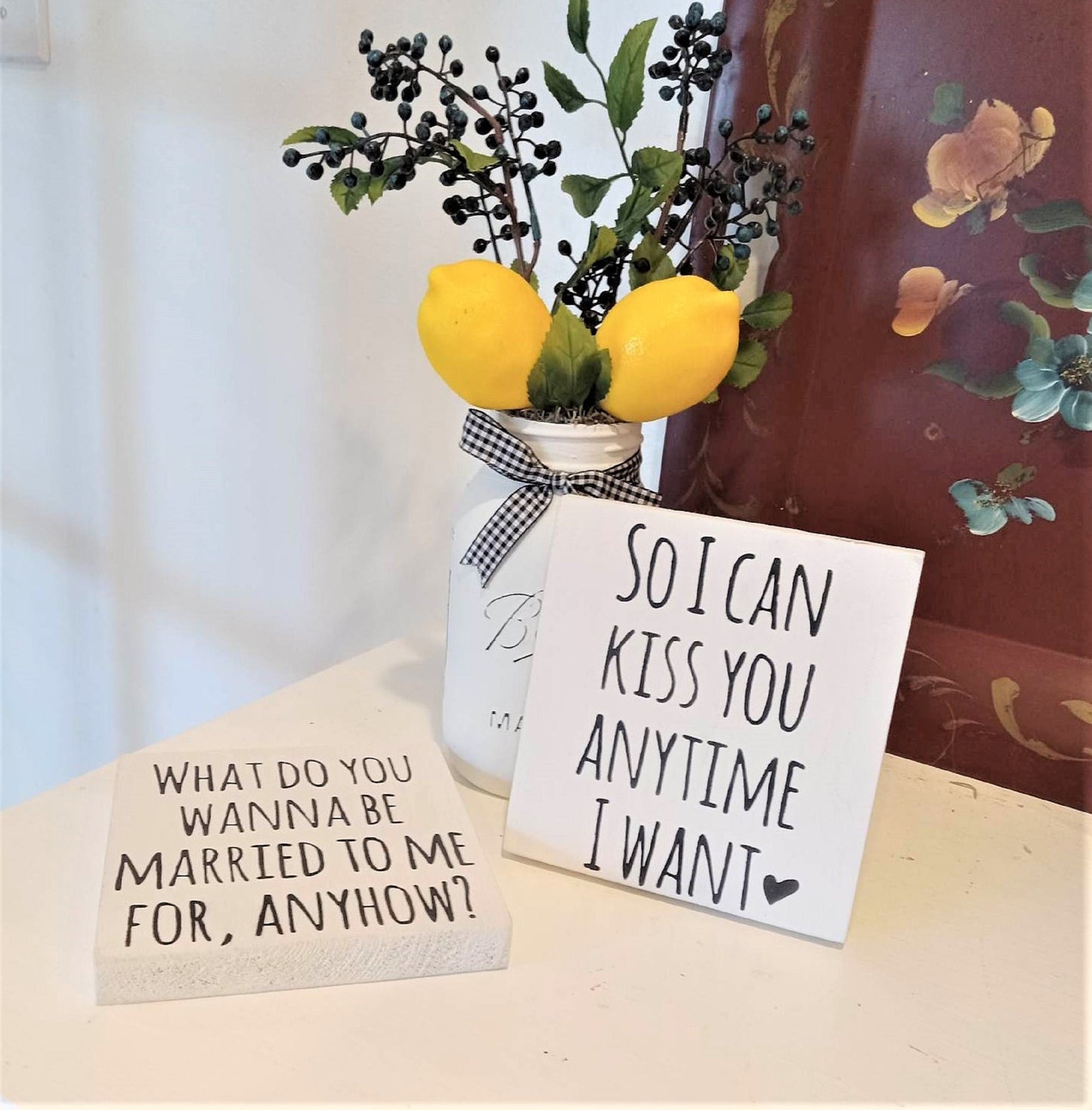 Bridal shower gift ideas, So I can kiss you anytime I want sign, bridal shower gifts sign, gift for bridal shower, sweetheart table decor