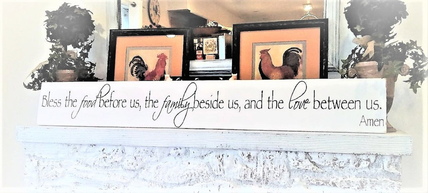 bless the food sign, rustic kitchen, Bless the food before us sign, farmhouse kitchen sign,, country kitchen sign, ,country kitchen decor