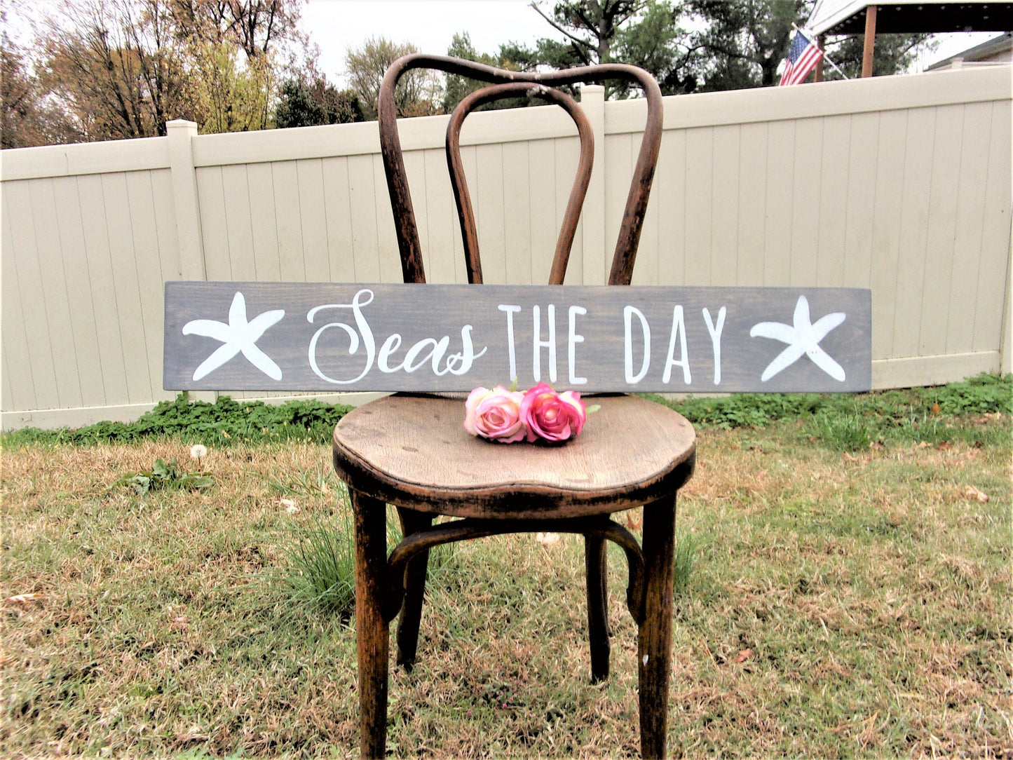 Beach Decor, Beach Signs, Seas the day sign, Seize the day, inspirational beach art, ocean wall art, coastal wall art, coastal decor, beachy