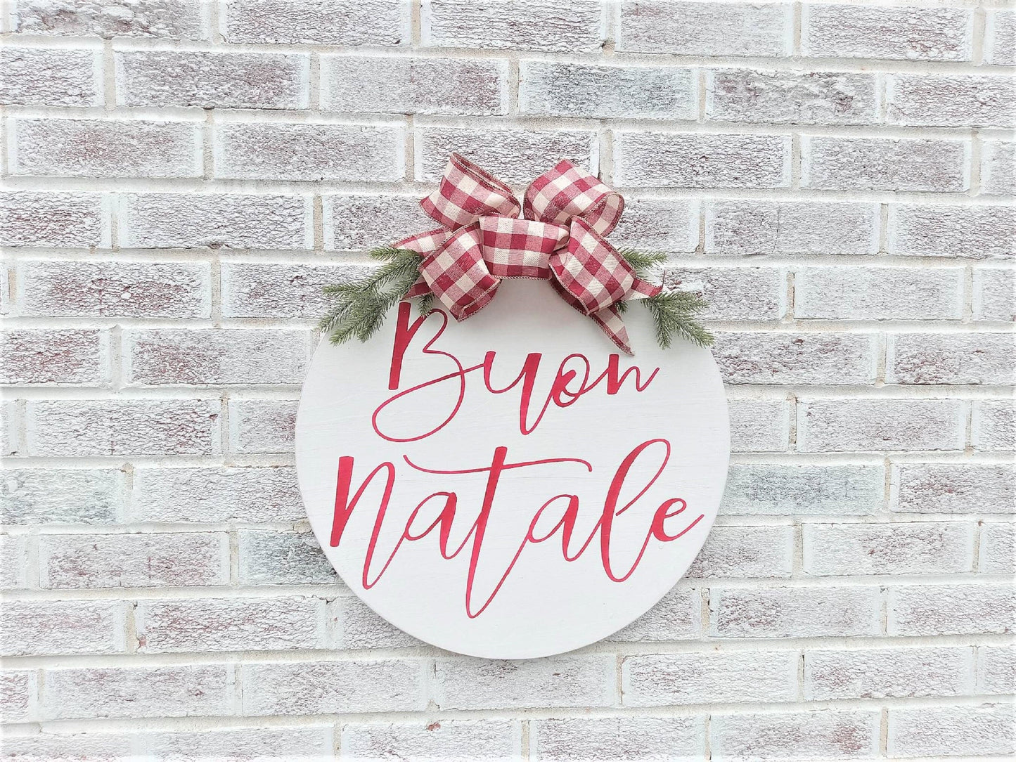 Front door decor Christmas, Front door sign Christmas, front door wreath christmas, front door hanger christmas, Buon Natale sign