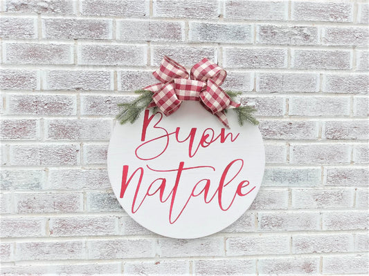 Front door decor Christmas, Front door sign Christmas, front door wreath christmas, front door hanger christmas, Buon Natale sign
