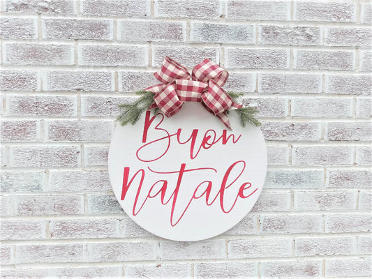 Italian Wall Art, Italian Gifts, Italian wall decor, Buon Natale Sign for front door, Merry Christmas sign, Italian wall art sayings
