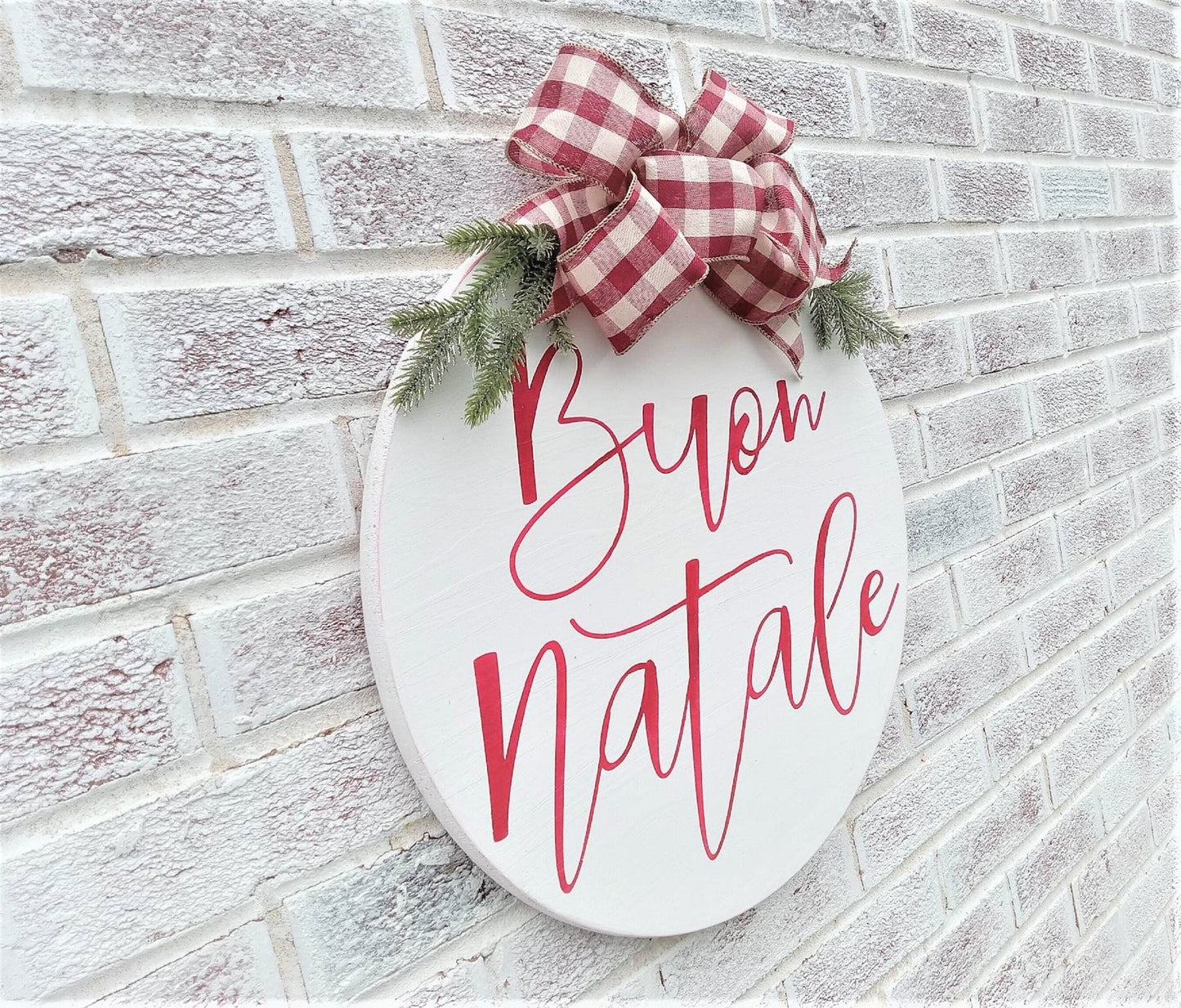 Front door decor Christmas, Front door sign Christmas, front door wreath christmas, front door hanger christmas, Buon Natale sign