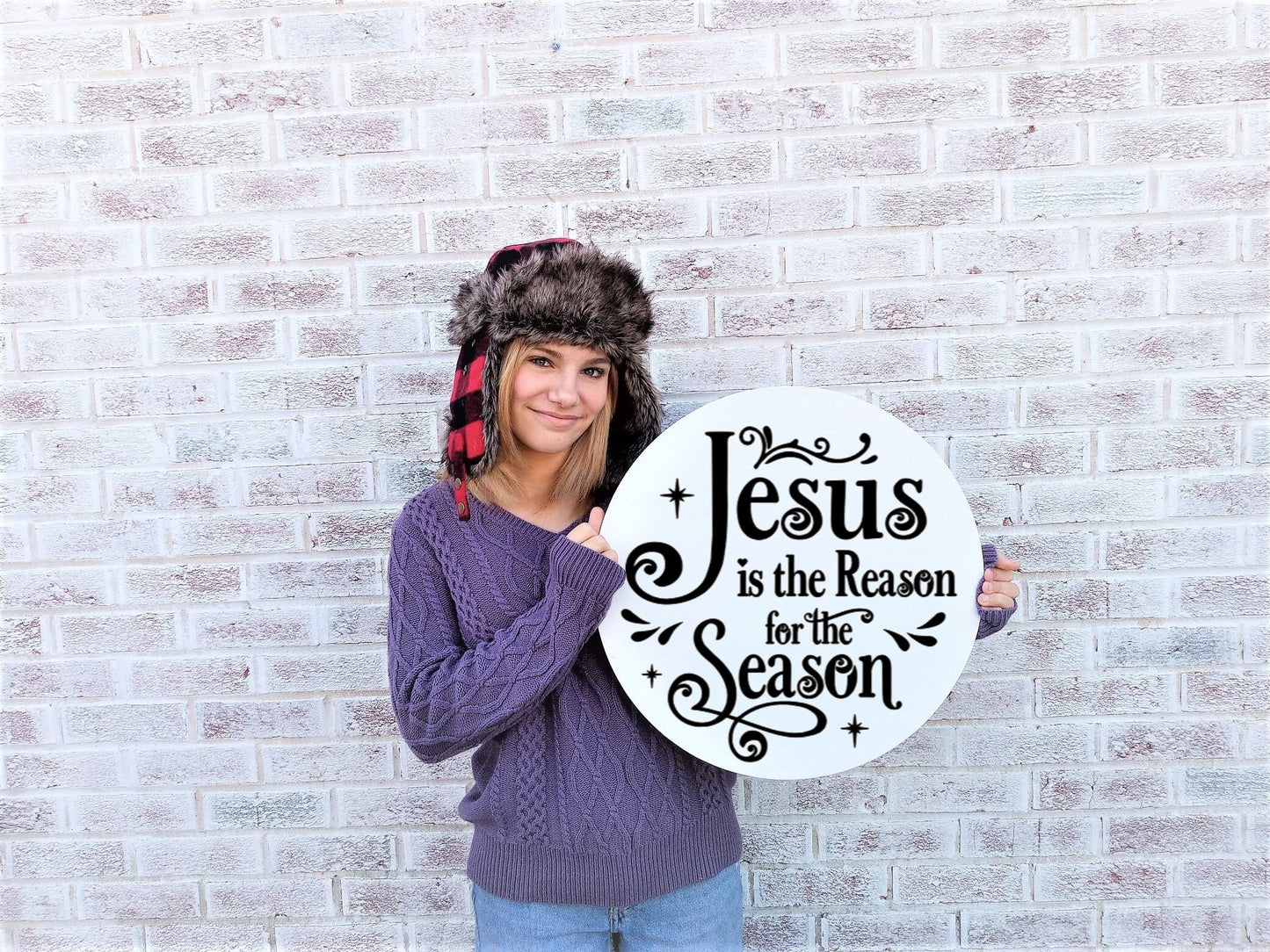 Jesus is the reason for the season, front door decor Christmas, front door sign Christmas, front door hanger christmas, Merry Christmas sign