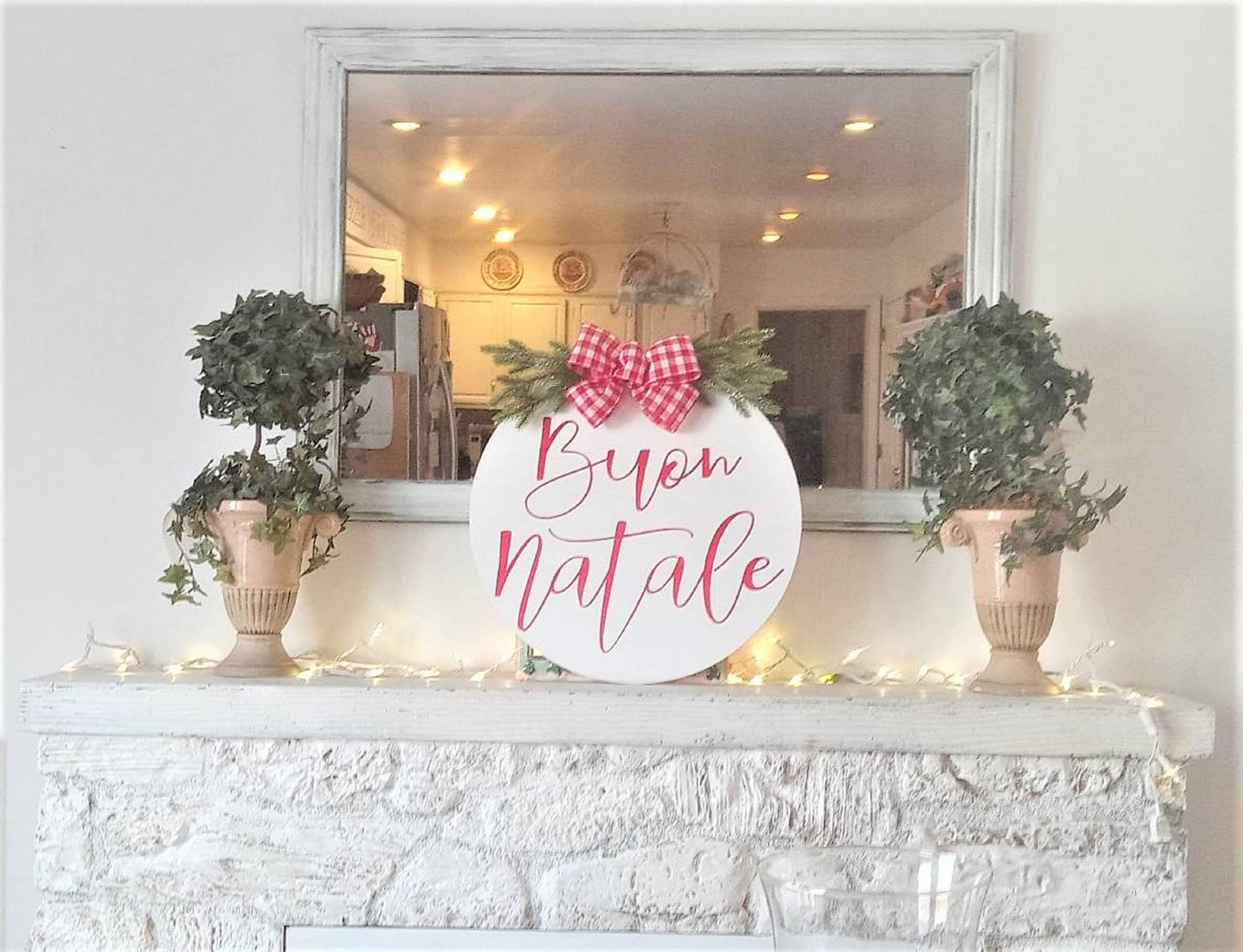 Front door decor Christmas, Front door sign Christmas, front door wreath christmas, front door hanger christmas, Buon Natale sign