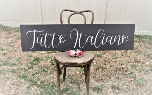 Italian wall art, Italian gifts, Italian signs, Tutto Italiano sign, Tuscan decor, Tuscan wall decor, la famiglia e tutto, italian phrases