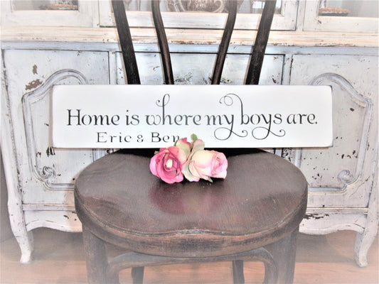 Baby shower gift boy, boy baby shower gift idea, home is where my boys are, personalized boy mom gift, gifts for mom of boys mother of boys