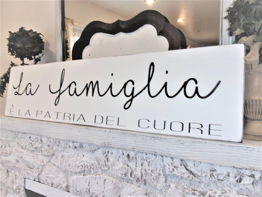 Italian Signs, Italian wall decor, Italian wall art, La famiglia sign, Italian gifts, italy wall decor, italy signs, italy gifts
